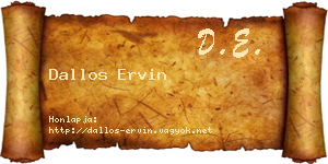 Dallos Ervin névjegykártya