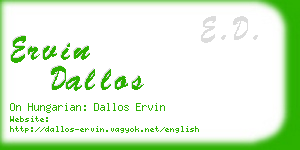 ervin dallos business card